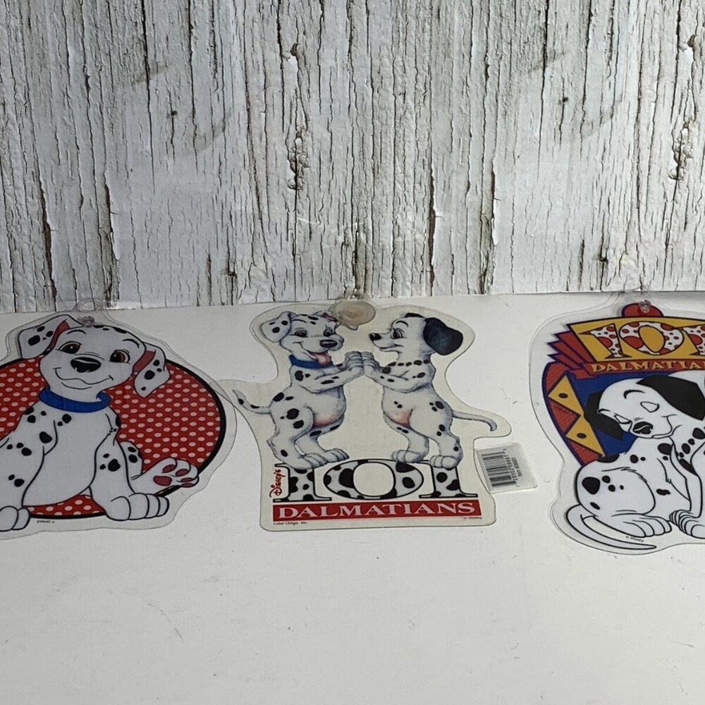 Lot of 3 Disney 101 Dalmatians Window Color Clings Decals Removable Decals